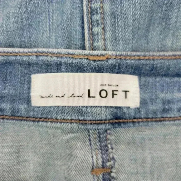 Ann Taylor Loft Jean Lightwash Mini Skirt, Size 26in/2 - Picture 6 of 7